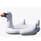 Swim Central 116-Inch Inflatable White and Black Swan Island Float With Grab Line